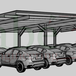 Charpente parking 10x15m – 12 véhicules – Modèle A