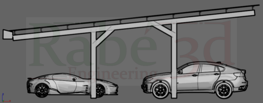 Structure métallique parking voiture – Modélisation 3D & plan